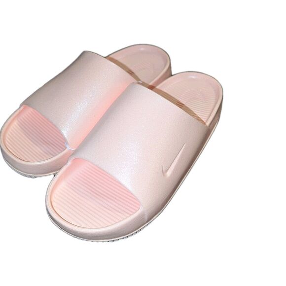 Subtle Shimmery Glitter Nike Women's Calm Slides Sandal Nwob Washed Coral Size 8 - Picture 5 of 7